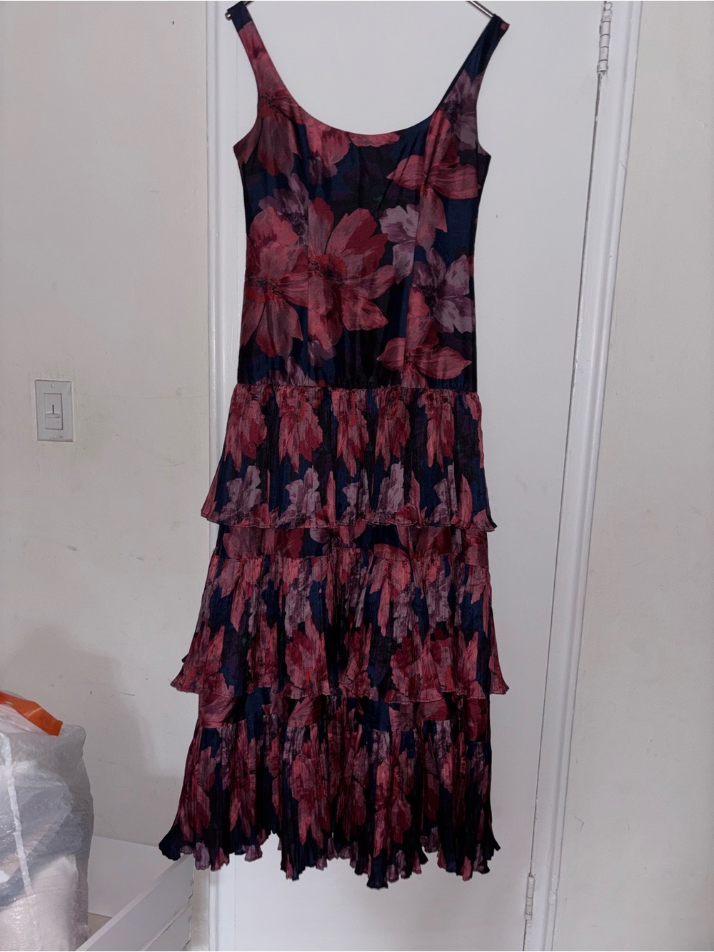 Hutch Navy Maxi Dress with Rose Floral Print